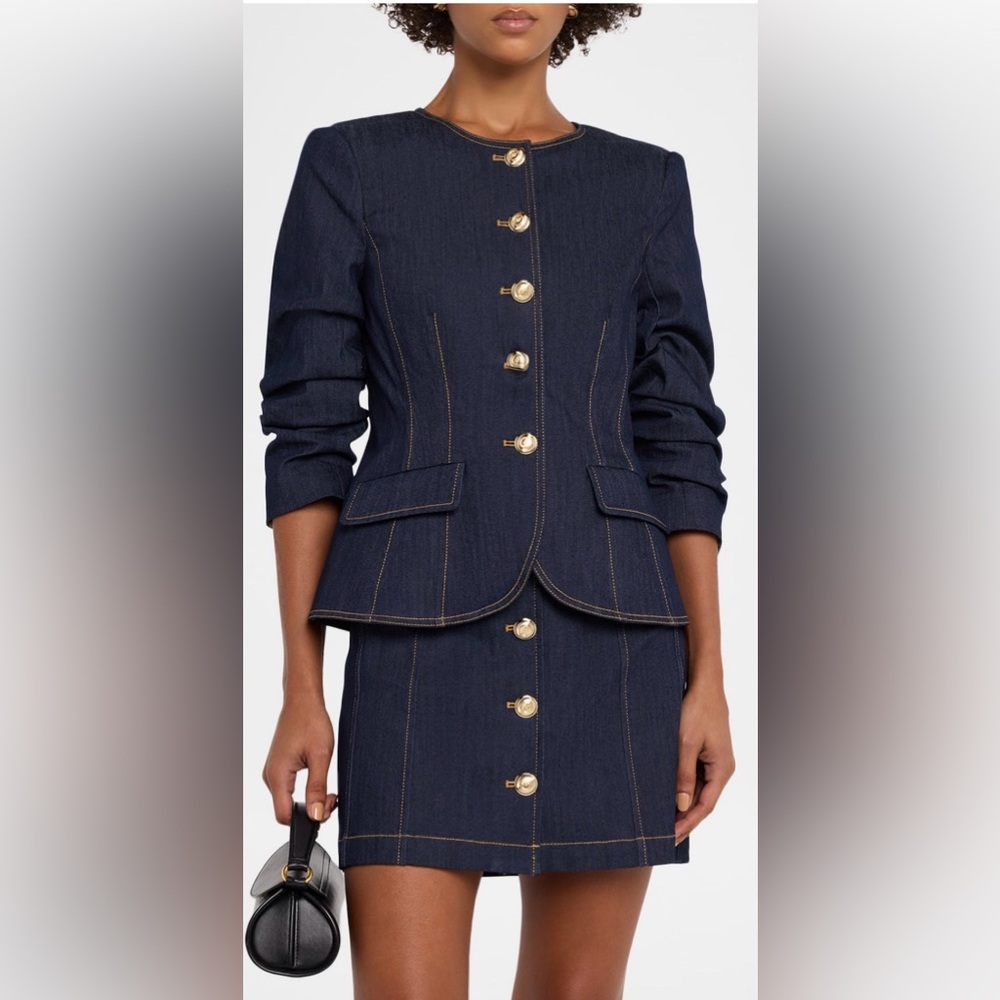 Cinq a Sept Denim Scrunched Chris Jacket